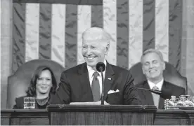  ?? Jacquelyn Martin/ AFP/TNS ?? The author notes that President Joe Biden’s Feb. 7 State of the Union address felt like an acknowledg­ment that he hasn’t done a good enough job of selling his own record.