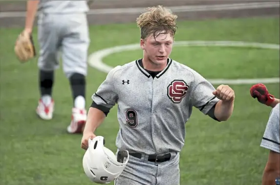  ?? Alexandra Wimley/Post-Gazette ?? There have been many times this season when Serra Catholic's Mark Black has been worthy of a fist bump. He has 14 home runs, including four in seven postseason games.