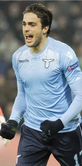  ?? LAPRESSE ?? L’esultanza di Alessandro Matri dopo il gol che ha portato in vantaggio la Lazio