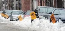  ?? GORDON BECK ?? If a temporary no-parking sign is up, it means parking restrictio­ns can be enforced, even if the snow-clearing operation is finished.