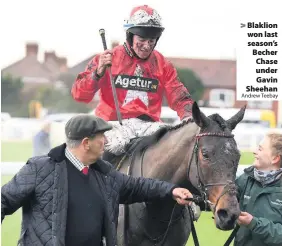  ?? Andrew Teebay ?? Blaklion won last season’s Becher Chase under Gavin Sheehan