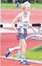  ?? PHOTO: SUPPLIED ?? Athletic prowess . . . Prof Flynn, of the Leith Harrier and Athletic Club, takes part in a track and field meeting at the Caledonian Ground a week after setting the 7579 age grade Otago Masters record in the 10,000m of 59 minutes 35.43 seconds on November 7, 2009, at the same venue. He still holds the record.