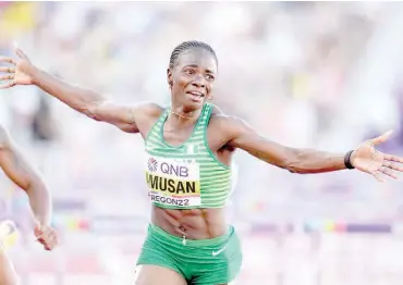  ?? ?? Team athletics’ poster-girl, Tobi Amusan, will lead the charge for medals at the 2024 African Games in Ghana