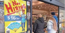  ?? NAM Y. HUH/AP FILE ?? A strong job market has helped fuel the inflationa­ry pressures that have led the Federal Reserve to keep raising interest rates.