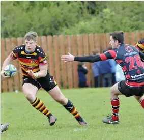  ??  ?? New Zealand’s Michael Wells goes on the attack for Sligo. Wells has been named as one of three players nominated for Connacht Senior Club Player of the Year.