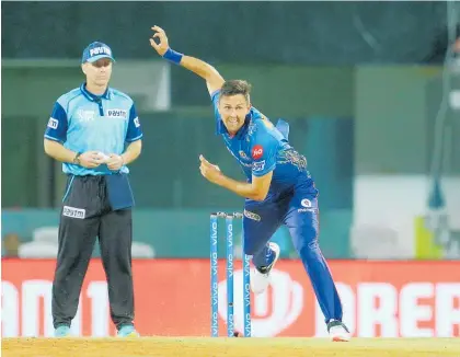  ?? ?? Mumbai Indians bowler Trent Boult was on the first charter flight away from the IPL.