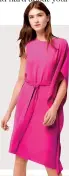  ??  ?? Bright pink is a huge trend for AW17. Trail the trend in this flattering asymmetric ruffle dress. €61, Warehouse