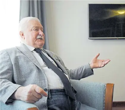  ?? JUAN J. GARCÍA ?? Enfático. Lech Walesa con Clarín, durante una visita que realizó a a Argentina en junio pasado.