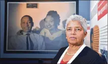  ?? HYOSUB SHIN/ HSHIN@AJC.COM ?? Former Atlanta Mayor Shirley Franklin, who chaired the 2008 DNC and attended the 1963 march, at the Center for Civil and Human Rights. Behind her is a photo of Emmett Till.