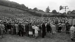  ??  ?? Drawing a crowd: the Postgate Rally at Egton Bridge in 1978