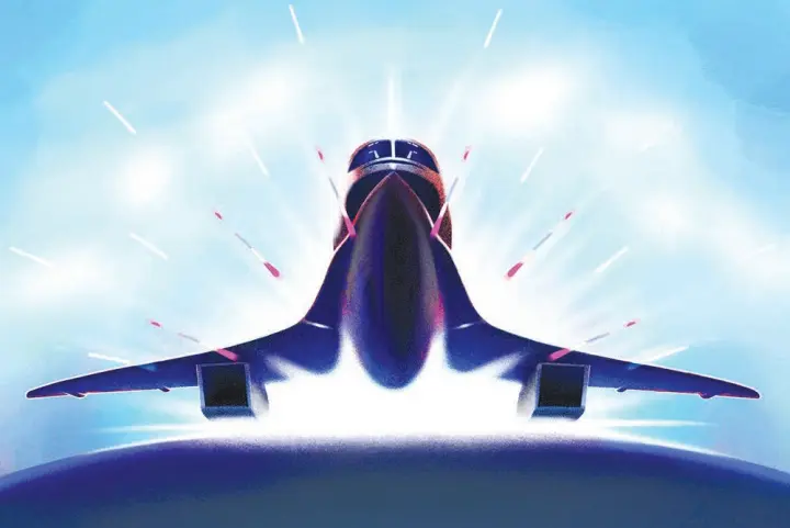  ?? MATT WILLIAMS / THE NEW YORK TIMES ?? The key to the revival of supersonic air travel may be a breakthrou­gh in creating a quieter sonic boom, but the challenges are significan­t.