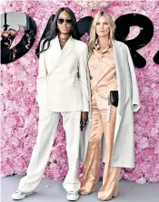  ??  ?? Big names: Naomi Campbell and Kate Moss were spotted in the front row at Dior Man; designers Virgil Abloh and Kim Jones, top