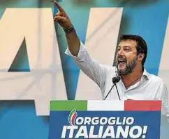  ?? Foto: AFP ?? Lega-chef Matteo Salvini spürt wieder Rückenwind.