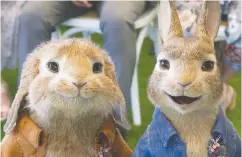  ?? PHOTOS: COLUMBIA PICTURES ?? Benjamin, left, and Peter are back for more
garden high jinx in Peter Rabbit 2.