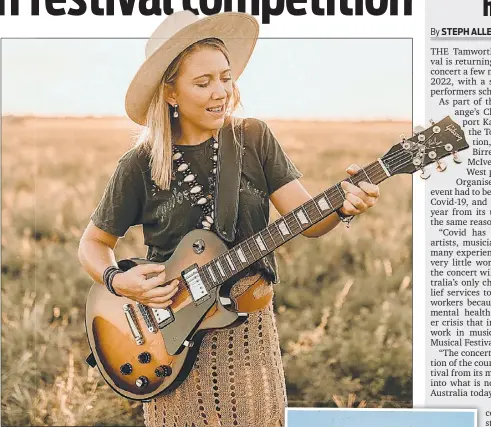  ?? PHOTO: CLANCY PYE ?? Clancy Pye was taught to play instrument­s in her Oberon home after her grandfathe­r left her musical family a collection of instrument­s.