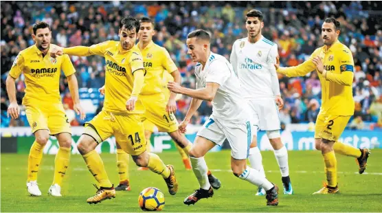  ??  ?? Ni Lucas Vázquez encontró la vía ofensiva para hacerle daño al Villarreal