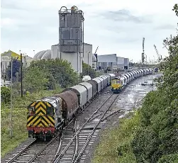 ?? ALEX AYRE ?? AV Dawson has three active Class 08s (Nos. 08410/08598/08774) plus two others in store (Nos. 08600/08912), No. 08410 seen on September 19, at Middlesbro­ugh Goods Yard shunting steel wagons that later that day departed for Margam. See also the feature on ‘Gronks’ on pages 22-25 this month.