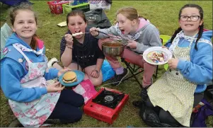  ??  ?? Emma O’Keeffe, Ella Vaughan, Rachel Desmond, and Molly O’Sullivan tuck in.