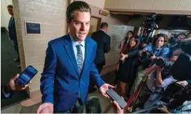  ?? Photograph: Shawn Thew/EPA ?? Matt Gaetz, the Republican congressma­n from Florida, speaks with news media at the US Capitol in Washington DC, on 3 October 2023.