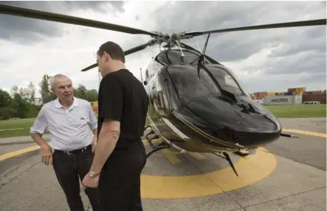  ?? RICK MADONIK/TORONTO STAR ?? Bob Dengler, left, who has battled cancer, now has a chance to reconnect with son Steven as they embark on their helicopter journey together.