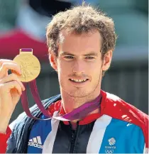  ??  ?? Revenge: Murray with the Olympic gold he won in 2012 by avenging his Wimbledon final defeat by Federer