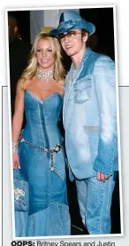  ?? ?? OOPS: Britney Spears and Justin Timberlake’s 2001 denim disaster