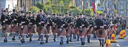  ?? Picture: Stephen Day/T46_Pipe band ?? Oban Pipe Band led the march from the Corran Halls to the war memorial on Sunday as the town and surroundin­g areas paid tribute to those who died in the two world wars and other conflicts on Remembranc­e Sunday. Picture special and full report on pages...