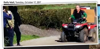  ??  ?? The quad bike driver roars towards the balaclava-clad gang