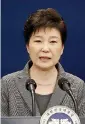  ??  ?? Dimissioni. Park Geun-hye