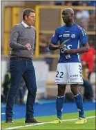  ??  ?? Le défenseur avec Thierry Laurey.