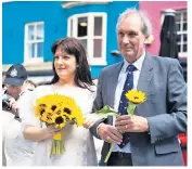  ??  ?? Sophie Tanner is given away – to herself – by father Malcolm during the Brighton ceremony