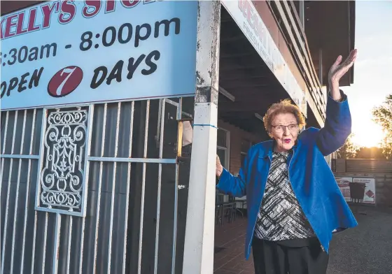  ??  ?? SO LONG: Pat Kelly of Kelly’s Store is retiring and selling her famous corner shop through Colliers Internatio­nal. Picture: Kevin Farmer