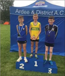  ??  ?? Mark Litchfield (left), Neil Culhane (Boyne AC) and Sean Allen.