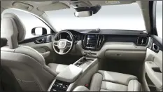  ??  ?? Interior of the Volvo XC60