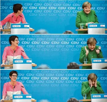  ?? Fotos: Kay Nietfeld, dpa ?? Ist Angela Merkel dabei, ihr politische­s Erbe zu regeln? Die saarländis­che Ministerpr­äsidentin Annegret Kramp Karrenbaue­r (links) soll neue Generalsek­retärin der CDU werden – und irgendwann vielleicht noch mehr …