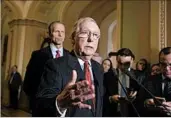  ?? J. SCOTT APPLEWHITE/AP ?? Sen. Mitch McConnell, R-Ky., says he already has spoken with the president about Senate candidate Roy Moore.