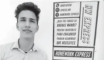  ??  ?? Santiago Páez creó Homework Express durante esta pandemia.