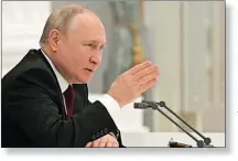  ?? ?? PUTIN. El presidente ruso juega al límite con el temor a una guerra a gran escala para tomar el Este de Ucrania por la fuerza.