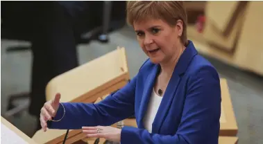  ??  ?? Nicola Sturgeon was at First Minister’s Questions as it was revealed there had been 457 coronaviru­s deaths in Greater Glasgow and Clyde care homes