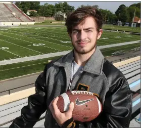  ?? (Arkansas Democrat-Gazette/Thomas Metthe) ?? Keeling Baker, who was the starting kicker the past three seasons on Little Rock Central’s football team, is the Arkansas Democrat-Gazette’s Boys Academic Athlete of the Year. He will attend Harvard University in the fall.