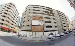  ?? — Photo by M.Sajjad ?? A view of the sharjah Municipali­ty’s under-constructi­on multi-storey car parking facility in Al Majaz. A total of three such car parks are set to ease the emirate’s parking problem.