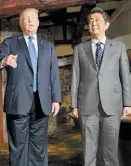  ?? JIM WATSON/AFP ?? Trump y el premier Shinzo Abe.