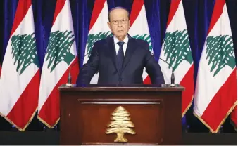  ?? AFP ?? President Aoun discussed the dispute with his Syrian counterpar­t Bashar Assad in a phone call at the weekend.