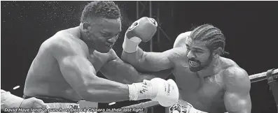  ??  ?? David Haye lands a punch on Dereck Chisora in their last fight