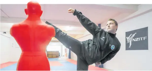  ?? PHOTO: WARREN BUCKLAND ?? Ben Evans in the new premises for Hawkes Bay ITF Taekwon-Do, Hastings.