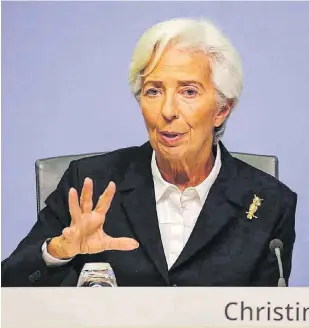  ?? // EFE ?? Christine Lagarde, presidenta del Banco Central Europeo