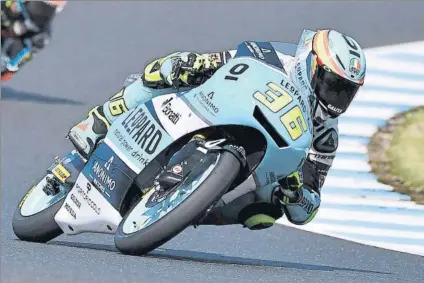  ?? FOTO: AP ?? Joan Mir ha vuelto por sus fueros Con el regreso del sol el líder del Mundial de Moto3 ha vuelto a mostrar su velocidad natural