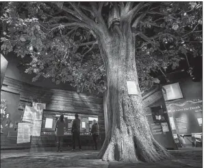  ?? Bluecadet ?? An exhibit on the Liberty Tree, which stood near Boston Common, towers over visitors at Philadelph­ia’s Museum of the American Revolution.