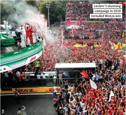  ??  ?? Leclerc’s stunning campaign in 2019 included Monza win