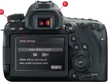  ??  ?? The rear touchscree­n is a bonus over the original 6D and, like the EOS R in test, it’s fully articulate­d